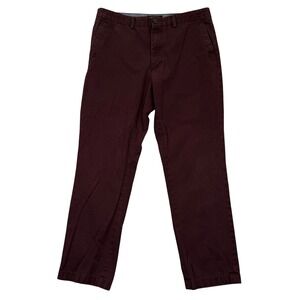 Banana Republic Mens 34x30 Aiden Slim Fit Chino Pants Burgundy Maroon Cotton EUC